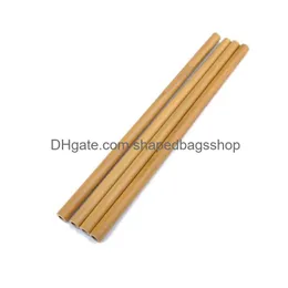 Drinking Straws Good Quality 20Cm Reusable Yellow Color Bamboo Sts Eco Friendly Handcrafted Natural St Drop Delivery Home Garden Kitch Dhsyx