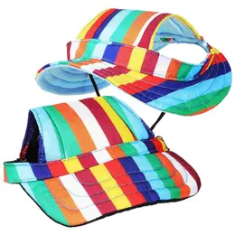 Dog Apparel 2 Pcs Hat Beach Hats For Dogs Puppy Tail Baseball Cap Canvas Oxford Cloth Caps