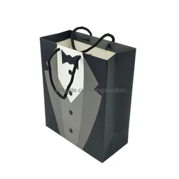 Geschenkpapier Tuxedo Bag Groomsmen bevorzugt Vater Liebhaber Gentlemen Paket TOTE DROP SERAGE HOME GARTER FEISTE PARTY SUPPLYS Event DH6CZ