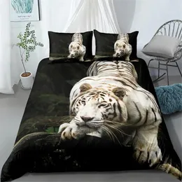 Bedding Sets JUSTCHIC 3D Animal Quilt Cover Carnivore Tiger Lion Leopard Polar Bear Printing Set Home Textile