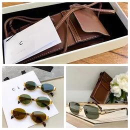 designer sunglasses for women luxury Oval CEL40235 Frame Sun glasses Retro Small round frame metal glasses Sexy Men's Glasses UV400 Eyewear polarization with box