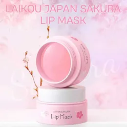 Lip Balm LAIKOU Cherry Blossom Lip essence facial mask Dry Crack Peel Repair Reduce Lip Sliver essence Moisturizing Cherry Blossom Beauty Care 8g Q240603