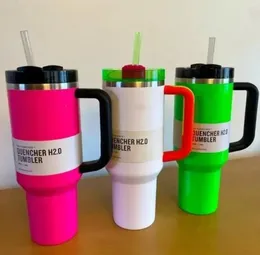 US Stock Neon White Edition Limited Starbacks Mugs H2.0 Winter Pink Cosmo Co-Brampy Flamingo Gift 40oz Target Car Red Car Tumblers Water Bottles G0411