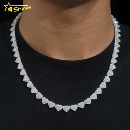Vendita calda a forma di cuore ghiacciato Bracciale S oro VVS-FL Collana della catena di moda Moissanite