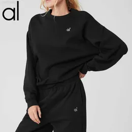 Sweatshirts Crew Soho Yoga Al Neck Pullover Sier on Chest Relaxed-fit Sweatwear Unisex Studio-to-street Sweattops Jogger Outwear Jacket 9VYX