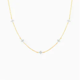 Anhänger Blumenketten Designer Schmuck Minimal Blumen Sapphire Charm Choker Collarbone Entzückende Naturkette Halskette Roségold Halskette weibliche Schwester Geschenk