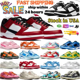 US Stocking Designer Shoes Mens Black White Triple Pink Grey Fog Sneakers Womens Valentines Day Photon Dust Low Local Warehouse Trainers men Flats Running shoes