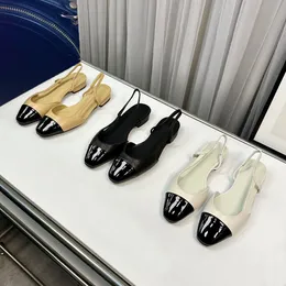 Klassisk dam sandal designer skor läder yttersula sandaler party brev skarv kvinnor dansklänning sko mocka platt skor mocka panel kvinnskor storlek 35-41-42 med låda