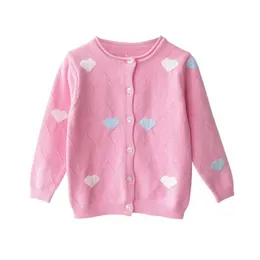 Cardigan Waistcoat Spring Baby Girls Sweaters s Clothes Cotton ren Knitted Sweater Coat Cute Love Heart Girls Cardigan Jacket BC221 WX5.31