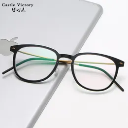 サングラスフレームデンマークブランド眼鏡6549楕円形のメガネフレームメンスクリューレス超軽視処方光学オリジナルボックス231113