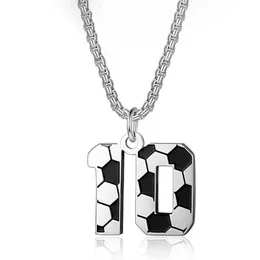 Pendant Necklaces 0~29 304L Stainless Steel Soccer Number Necklace Men Women Football Athletes Necklace for Men Jewelry Soccer Accessories Y24053164VS
