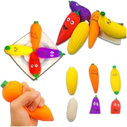 Dekompressionsleksak Novelty Games Toys Deression Squeeze Grönsaker och bananfrisläppningstryck TPR för barn ADT Drop Leverans gåvor GA DHA7I