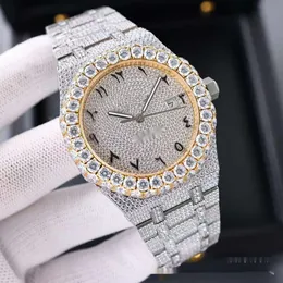 Jóias de jóias relógio mecânico VVS Mossanita Diamond Watch Factory Iced Custom