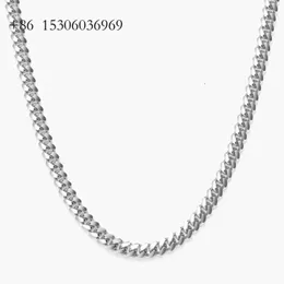 Bestseller Solid 5 mm Cuban Link Miami Sterling Męski łańcuch Hip Hip Hip Hip For Sier Naszyjnik Man Fine Jewelry