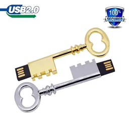 USB 2.0 CHAVE DE METAL U DISK 4GB 8GB 16GB 32GB 64GB 128GBペンドライブメモリスティックディスコフラッシュフラッシュフラッシュ