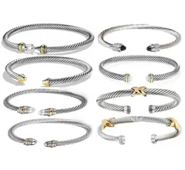 DY bracelet designer fashion vintage cable bracelet 925 gold bracelet Cuff Bangle jewlery women men luxury pearl fine silver bracelet 20 options jewelry 5/7mm size