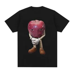Frauen T-Shirt Kaos Katun Kualitas Tinggi Pria T-Shirt Atasan Lengan Pendek Kasual Retro Apple Dengan Wajah Meme Uniseks G240529