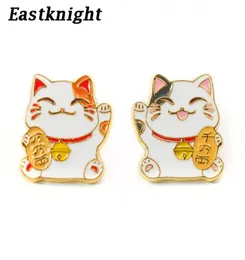 K356 Lucky Cat Cute Metal Enamel Pins and Brooches for Lapel Pin Backpack Bags Badge Cool Gifts 1pcs67479899435623