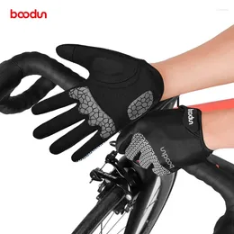 Rowerowe rękawiczki Boodun długie palec rowerowy oddychający oddychający wkładka na zewnątrz jazda na zewnątrz