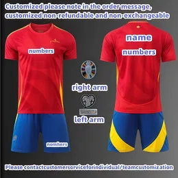 2024ユーロカップスペインサッカージャージーモラタフェランアセンシオ24 25スペインナショナルチームサッカーシャツ2025男性キッズキットセットアウェイカミゼタスエスパナロドリオルモANSU F3D