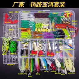 Fishing Hooks Lure Set 164pcs Mixed Spoon VIB Kit Soft Frog Minnow Popper All Accessory Fresh Water B225 230213