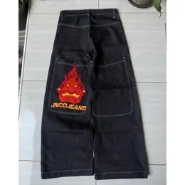 90’s hiphop tribal streetwear 極太 jeans Embroidered Tribal Streetwear Jeans: Hip-Hop Fashion, Baggy