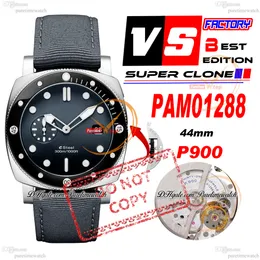 VS1288 01288 P900 Automatyczne męskie zegarek VSF Quarantaquattro Esteel Verde Smeraldo 44 Black Ceramic Bezel Steel Grey Dial Nylon Super Edition Włochy Hombre Pureteime