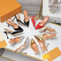 Дизайнеры женщины сандалии цветут насос Slingback 75 мм 95 мм 100% настоящий кожаный кожаный подошву роскошные каблуки сандалии летние каблуки.