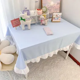 Tablo kumaş ins Japon masa örtüsü öğrenci masası dantel düz renk ucu