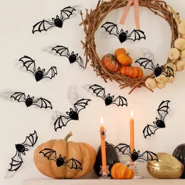 Decorazione per feste 12 pezzi da 15 cm Halloween 3d a parete cave 3d adesivi adesivi nera decorazioni per le decalcomanie fai -da -te pipistrelli horror rimovibili