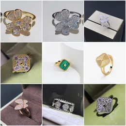 Jewelry Rings Bling Cubic Zircon 18K Gold Plated Hiphop Ring Women Luxury Wedding Jewellry with Gift box