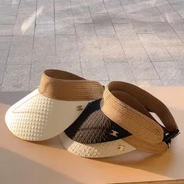Women's Visors Grass Braid Caps Women Adjustable Hats Foldable Straw Hat Luxury Design Summer Fashion Sunshade