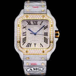 Ręcznie robione diamentowe zegarek męskie zegarki 9015 Automatyczne mechaniczne 40 mm szafirowe wodoodporne damskie diamenty opaski na bok Montre de Luxe