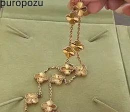 10 Motif Flower 4 Designer de colar de trevo de quatro folhas para mulheres AGATE Mãe da Pearl Colares de pingentes de pingente de ouro