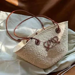 Designer bag French woven bag holiday new bag Beach bag women's shoulder 2024 large-capacity portable basket straw bag Totebag