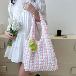 Womens designer bag Korean Style Fashion Pleated bag shoulder bag underarm bag young girl Lolita Style tote bag Shopping Handbags Cloud Bags Fabric Handbags