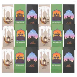 Gift Wrap 18/36pcs Eid Mubarak Cash Envelopes Money Cards Paper Bag Ramadan Islamic Muslim Al-Fitr Favors Decoration