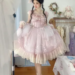 Sweet Lolita Embroidered Lace Ruffle Dress