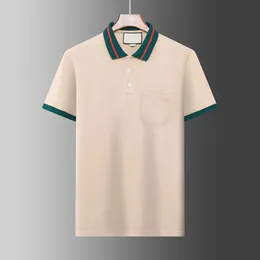 2024Summer New Men Polos 100% Cotton Men's Sleeves Casual Fashion Men's Striped Lapel Polo Shirt 17 Colors M-XXXL Size