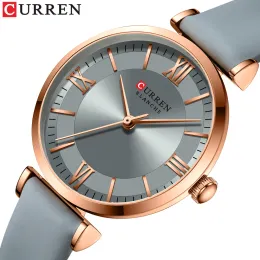 CURREN Women Watch Top Brand Luxury Ladies Casual Wrist Watches Leather Waterproof Quartz Girl Clock Reloj Mujer Montre Femme