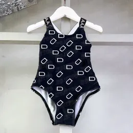 Summer Kids Girls Swimsuit One Piece Bathing Suit Letter Print Infant Baby Swimwear Vacation Style Swimming Clothes Sexy Bikini