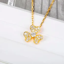925 sterling silver pave zircon clover Diamond necklace ladies classic fashion brand banquet temperament luxury jewelry