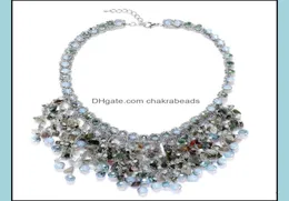 Kedjor halsband hängar smycken handarbete virkade kristall fallande linjer halsband fashionabla kvinnliga gåva drop deli dhqvo3665494