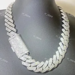 Halskette Moissanit -Kette Designer Schmuck Halskette Kubanische Verbindung Kette ICED PASS DIAMOND TESTER VVS Moissanit Schmuckkettenketten für Männer