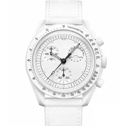 Księżycowe zegarki męskie bioceramiczne zegarek pełna funkcja Chronograph Quarz Chronograph 42 mm luksusowe designerskie zegarki Wysokiej jakości limitowane zegarki Master