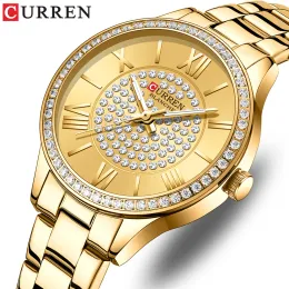 CURREN New Gold Watch Women Watches Ladies Creative Steel Women's Bracelet Watches Female Waterproof Clock Relogio Feminino