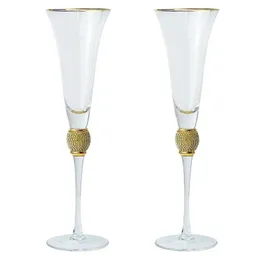 2PCS Creative Gold Edge Kupek Red Wine Cocktail Champagne Whisky Glass Drink Cup Bar Mat Mat Wedding Materiały 240524