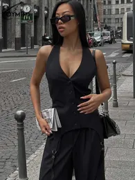 Elegant Halter Neck Black Jumpsuit Two-Piece Set