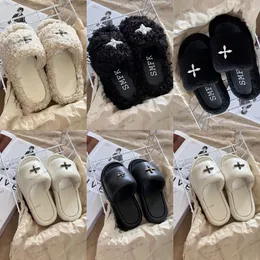 SMFK Padded Leather Sandals for Women, Winter Warm Plush