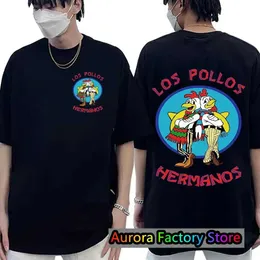 Męskie koszulki serial telewizyjny Breaking Bad Los Pollos Hermanos Print Tshirts Funny Chicken Brothers T Top Men Men Women Cotton Tshirt Tops G240529